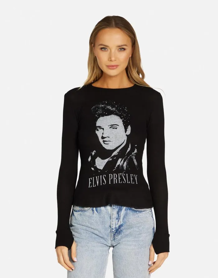 McKinley Elvis Presley Black Women Lauren Moshi Long Sleeve