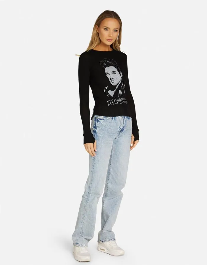 McKinley Elvis Presley Black Women Lauren Moshi Long Sleeve
