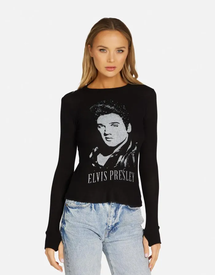 McKinley Elvis Presley Black Women Lauren Moshi Long Sleeve