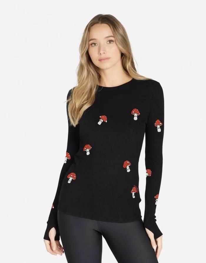 McKinley Mini Mushrooms Black Women Lauren Moshi Long Sleeve