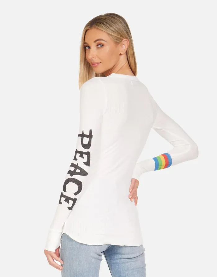 McKinley Rainbow Peace Skull Milk Women Lauren Moshi Long Sleeve