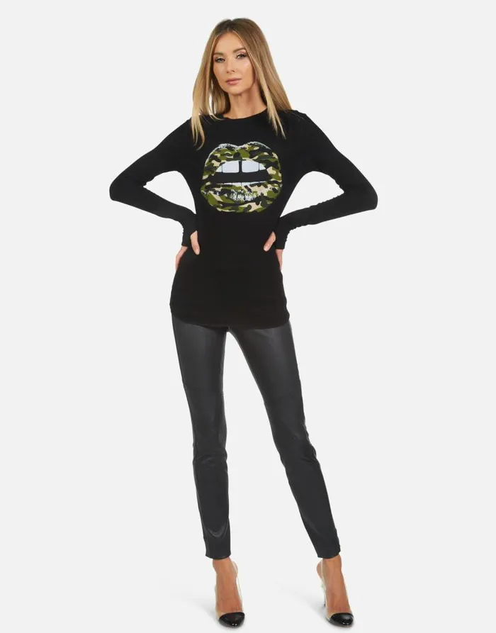 McKinley X Camo Lip Black Women Lauren Moshi Long Sleeve