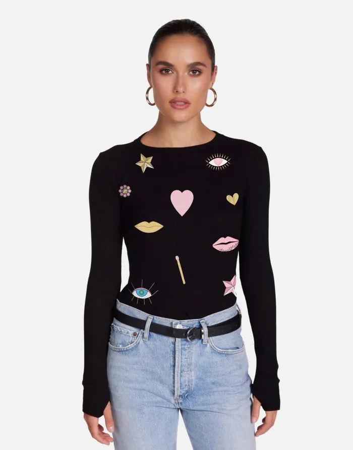 McKinley X Crystal Glam Black Women Lauren Moshi Long Sleeve