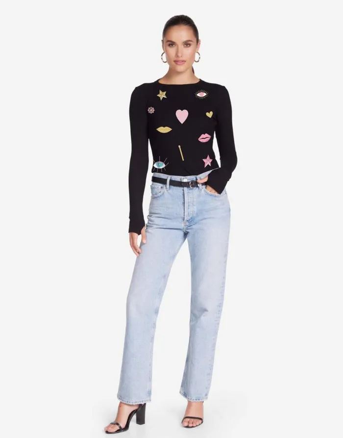 McKinley X Crystal Glam Black Women Lauren Moshi Long Sleeve