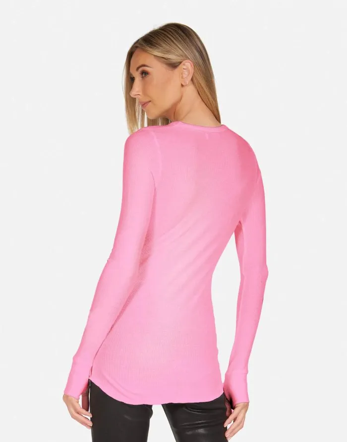 McKinley X Rose Lip Neon Pink Women Lauren Moshi Long Sleeve