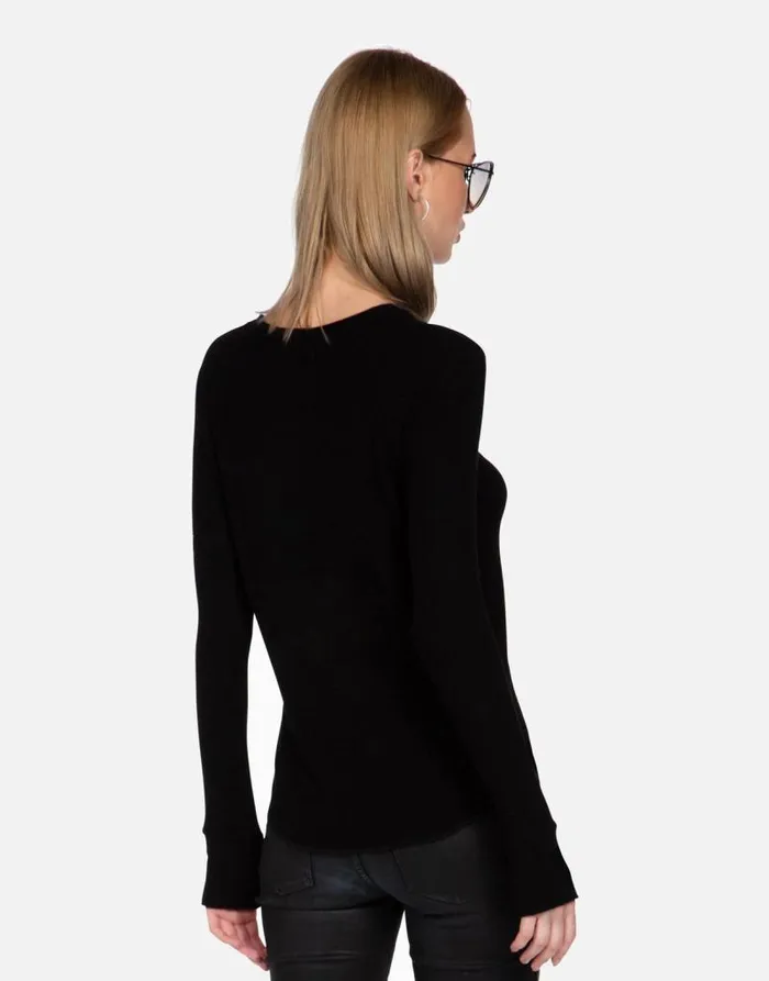 Mckinley XR Crystal Biting Lip Black Women Lauren Moshi Long Sleeve