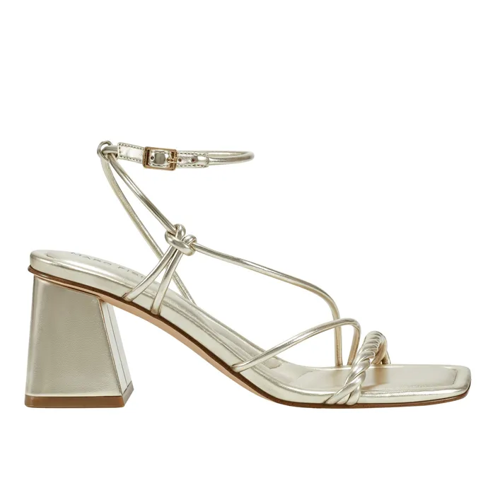 Meggiane Block Heel Sandal Platino Women Sandals Marc Fisher