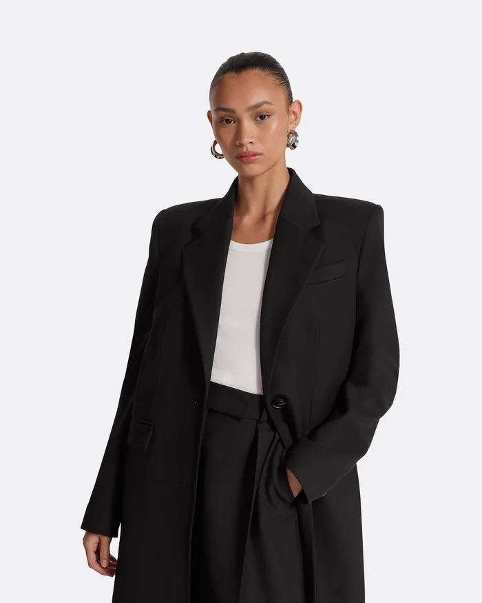 Melisso Black Coat Black Jackets and Coats Safiyaa Women