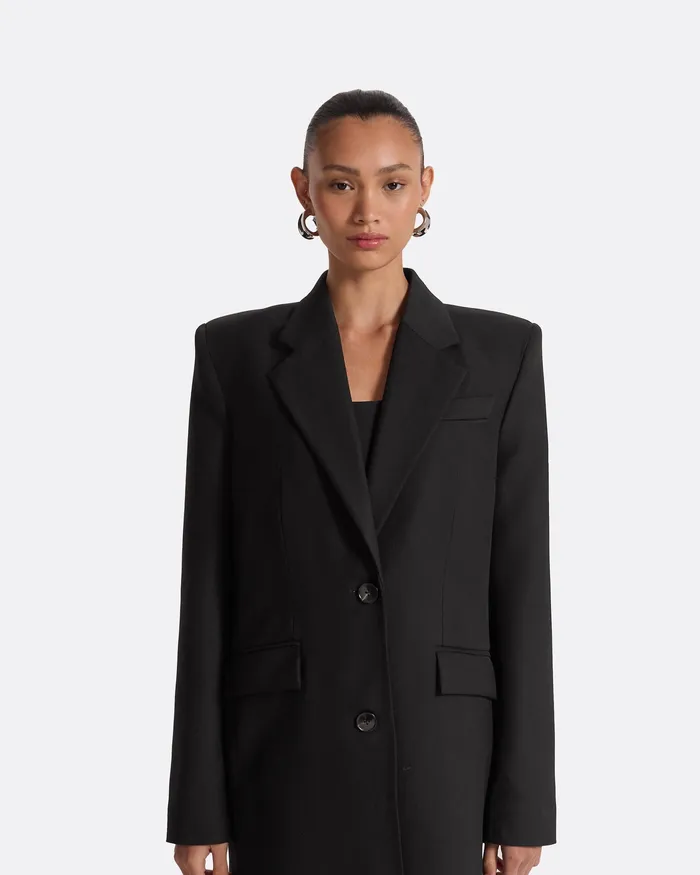 Melisso Black Coat Black Jackets and Coats Safiyaa Women