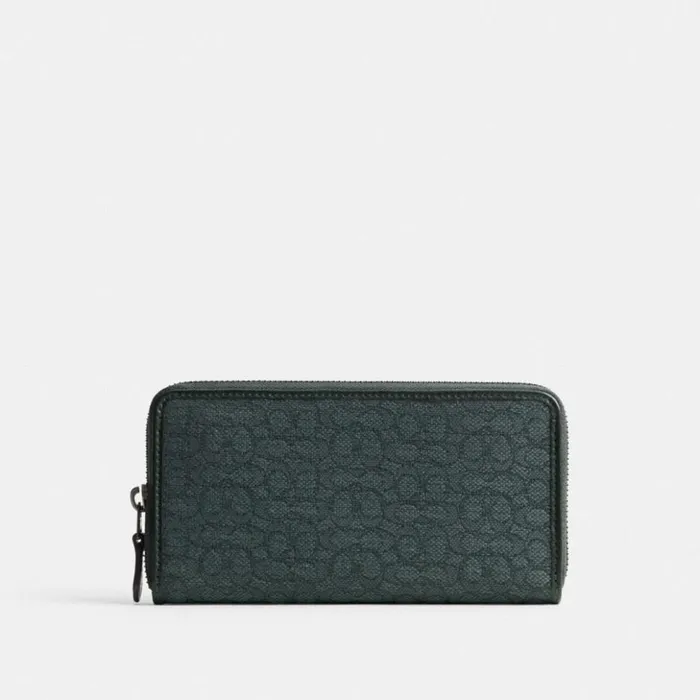 Men Accordion Wallet In Micro Signature Jacquard Amazon Green Coach Large Wallets