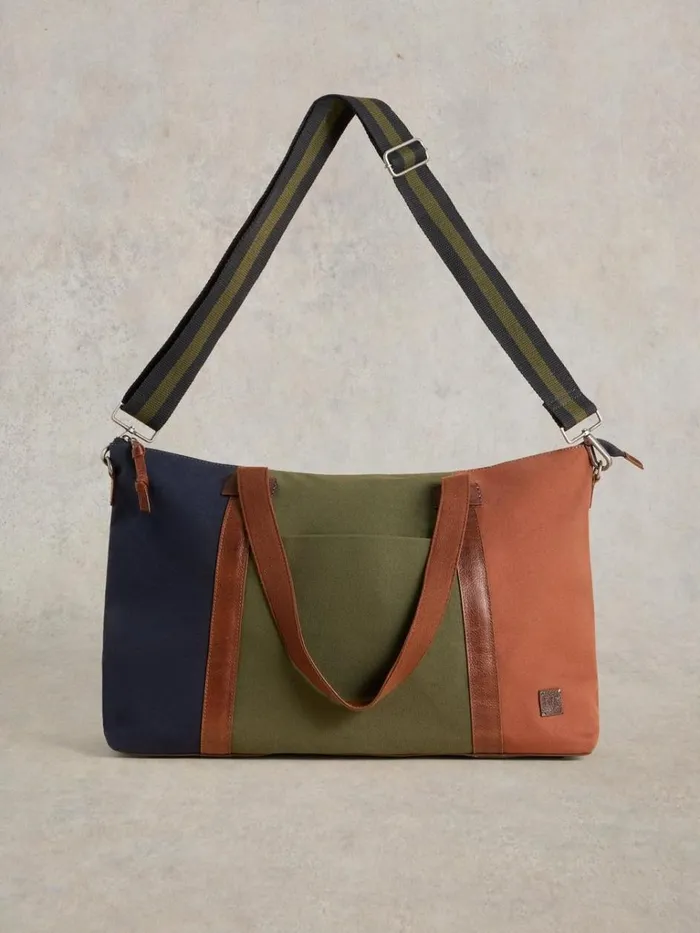 Men BAGS White Stuff Harry Canvas Holdall Bag Green Multi