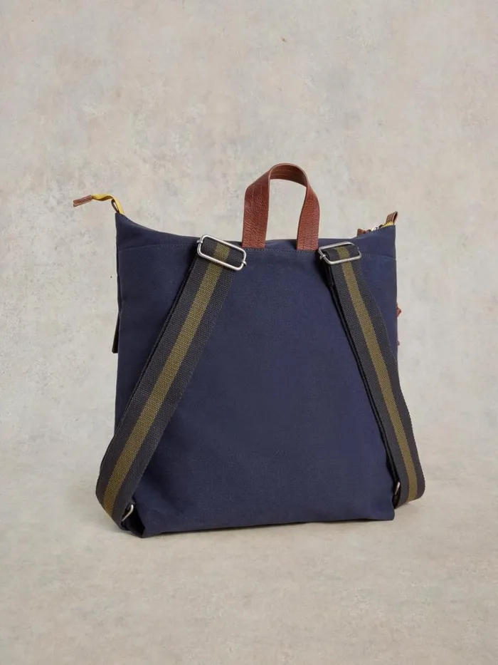 Men BAGS White Stuff Theo Utility Canvas Backpack Navy Multi