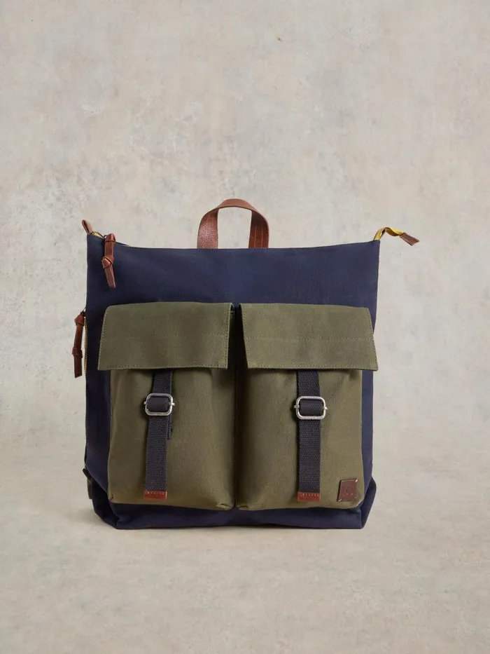 Men BAGS White Stuff Theo Utility Canvas Backpack Navy Multi Men BAGS White Stuff Theo Utility Canvas Backpack Navy Multi