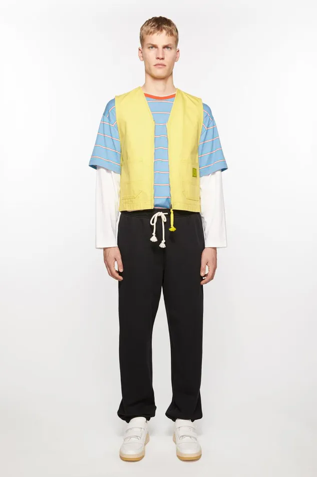 Men Canvas Vest Jacket Dusty Yellow Acne Studios Outerwear