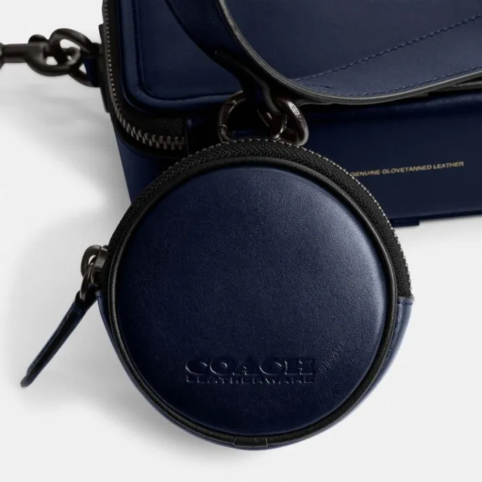 Men Charter Crossbody With Hybrid Pouch Deep Blue Coach Messenger and Crossbody