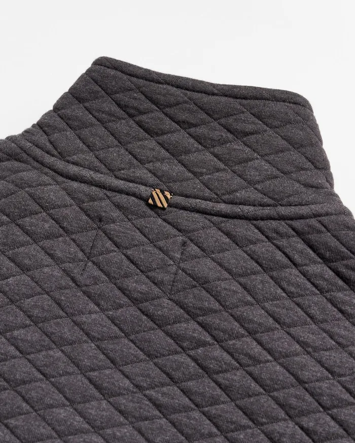 Men Diamond Quilt Half Zip Black Billy Reid Sweaters and Sweatshirts