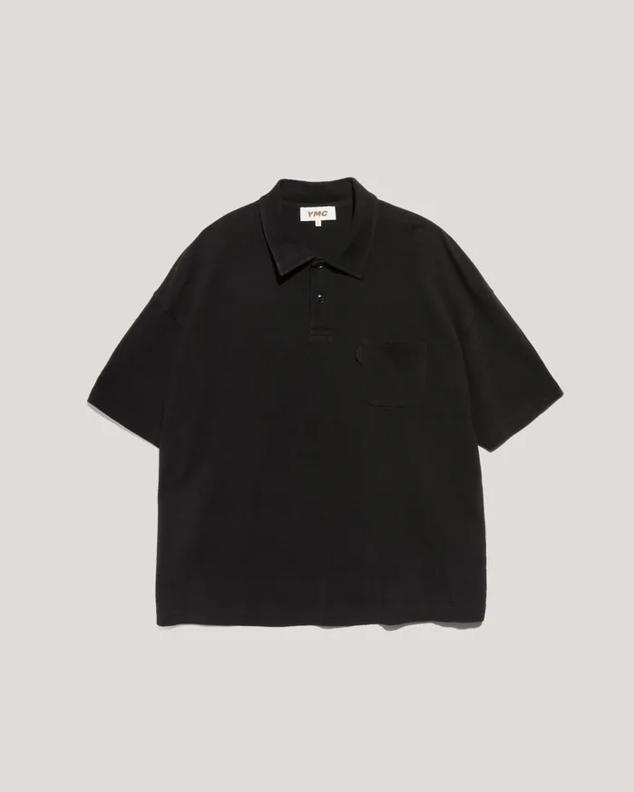 Men Earth Polo TShirt Black YMC Earth
