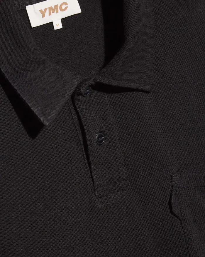 Men Earth Polo TShirt Black YMC Earth