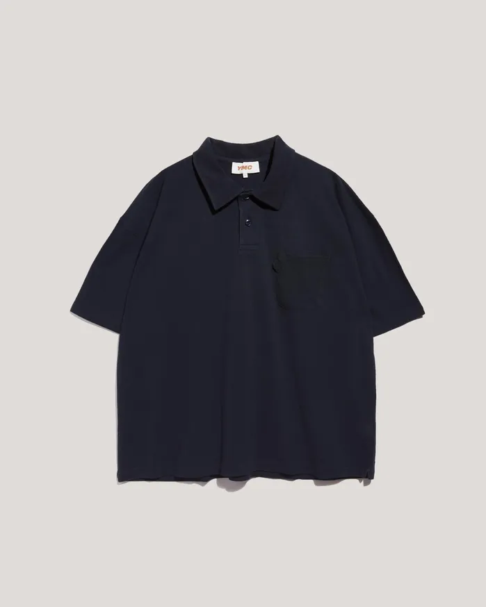 Men Earth Polo TShirt Navy YMC Earth