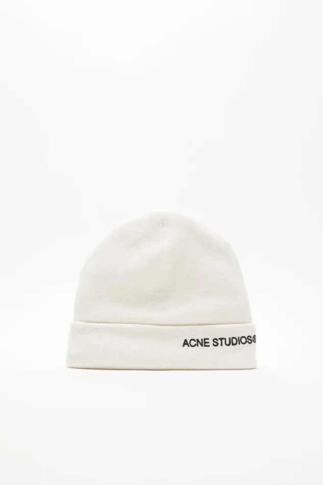 Men Embroidered Logo Beanie Off White Acne Studios Hats