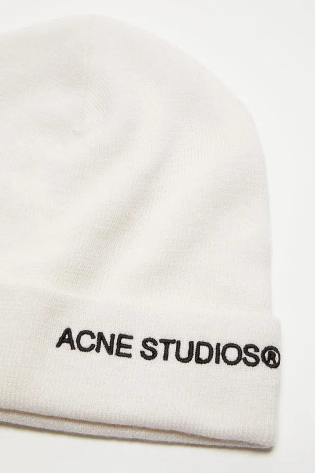 Men Embroidered Logo Beanie Off White Acne Studios Hats
