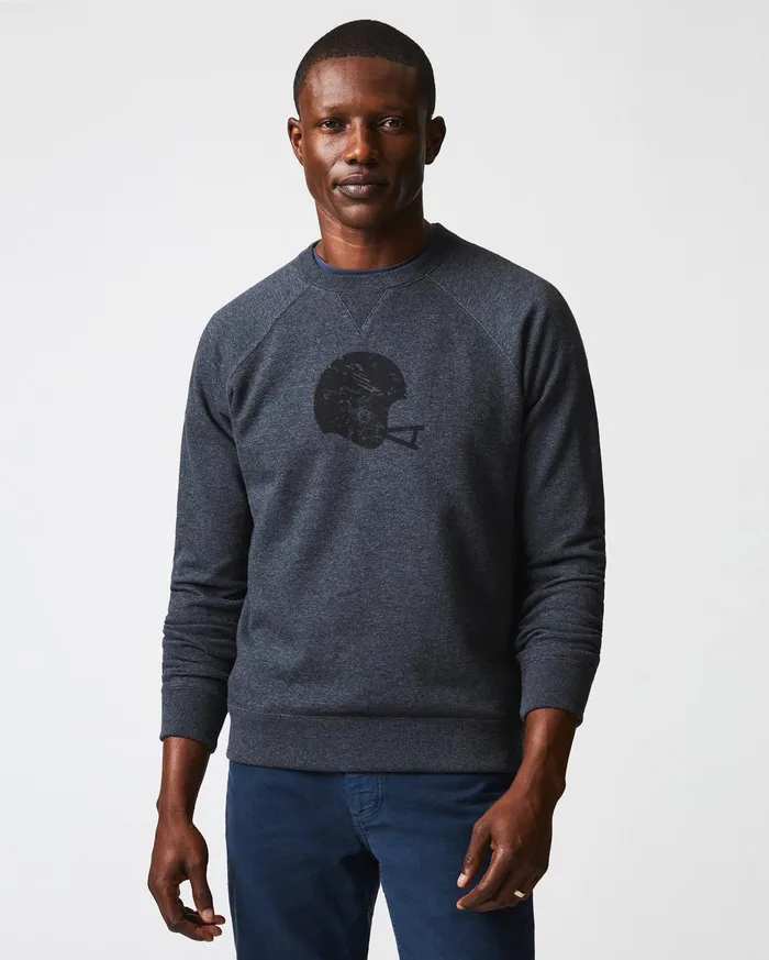 Men Football Crew Grey Billy Reid Sweaters and Sweatshirts