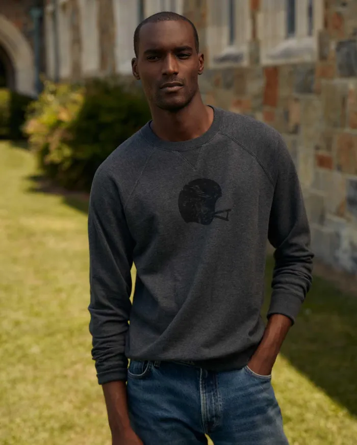 Men Football Crew Grey Billy Reid Sweaters and Sweatshirts