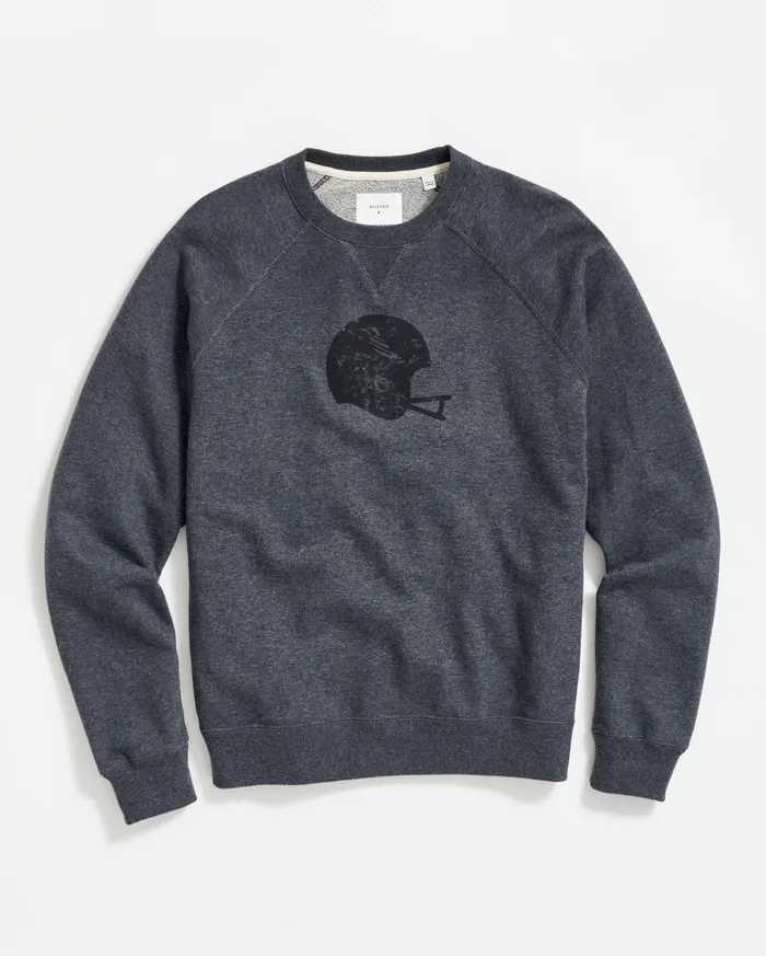 Men Football Crew Grey Billy Reid Sweaters and Sweatshirts