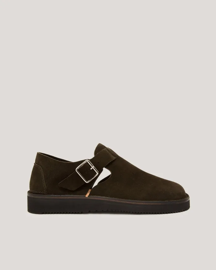 Men Fracap X YMC Men039s Suede Summer Sandals Olive YMC Sandals