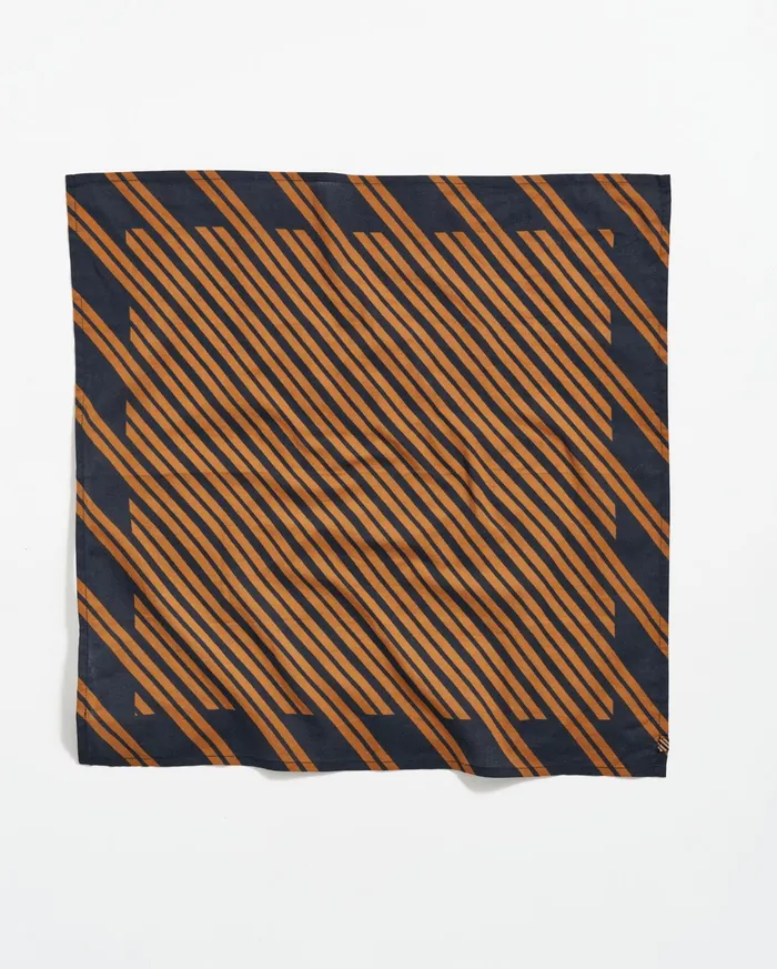 Men Heirloom Stripe Bandana Blackgold Billy Reid Accessories
