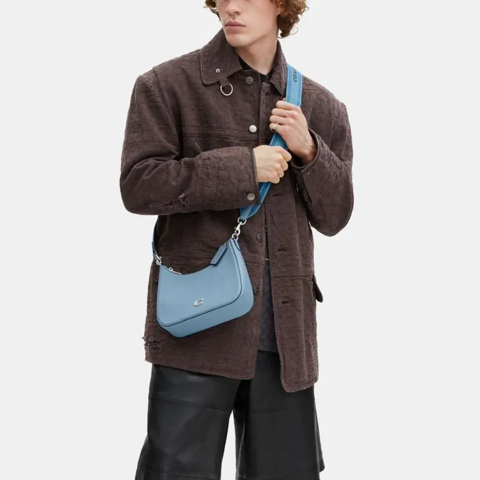 Men Hobo Crossbody With Signature Canvas Detail Pool Coach Messenger and Crossbody Men Hobo Crossbody With Signature Canvas Detail Pool Coach Messenger and Crossbody