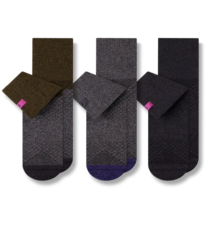 Men Hustle Cushion Ankle Purple Socks 3 Pack Pair Of Thieves Ankle