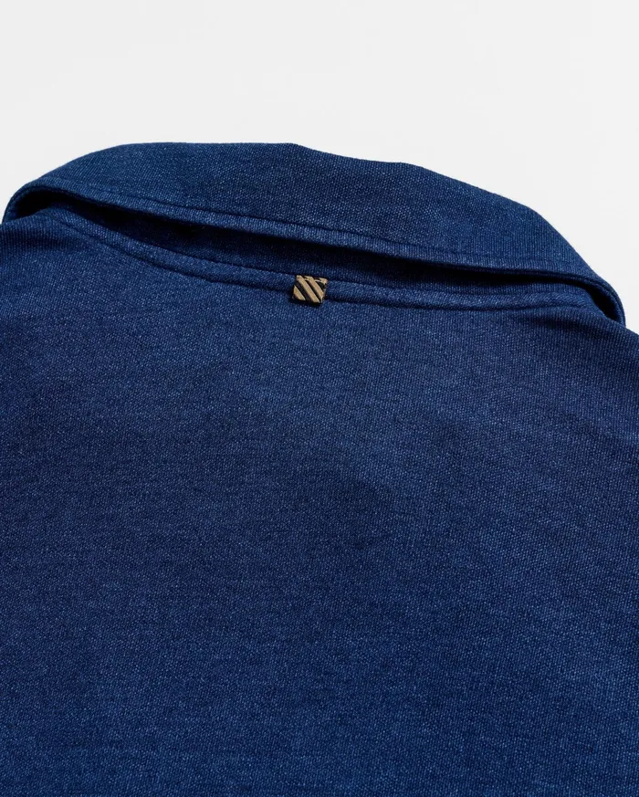 Men Indigo Polo Dark Indigo Billy Reid Polos Tees and Henleys
