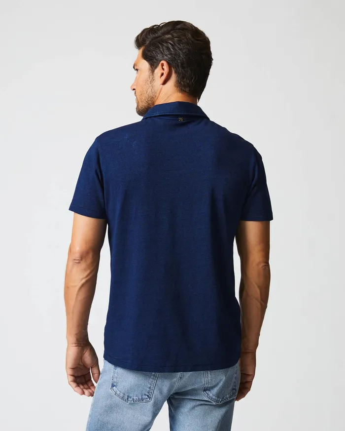Men Indigo Polo Dark Indigo Billy Reid Polos Tees and Henleys