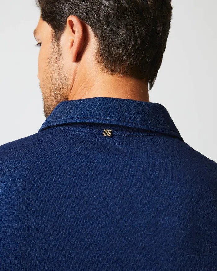 Men Indigo Polo Dark Indigo Billy Reid Polos Tees and Henleys