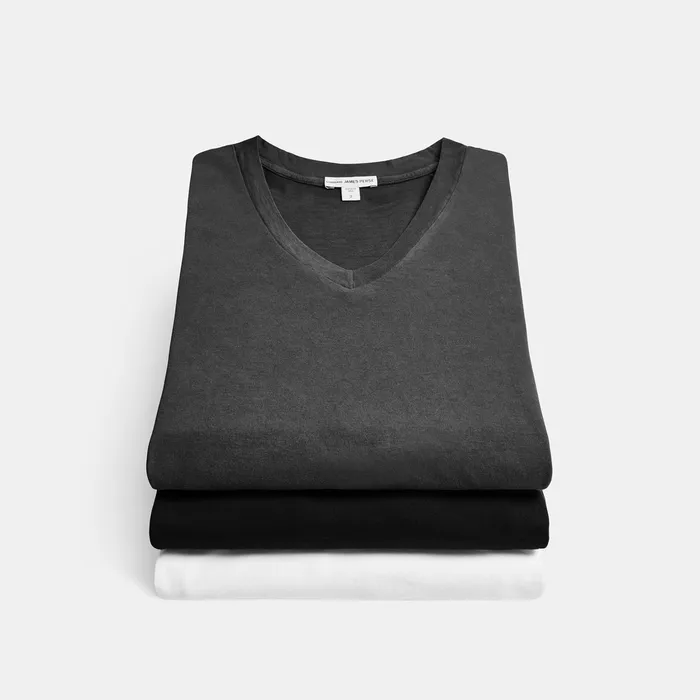 MEN James Perse GIFT SETS 3 Pack Short Sleeve V Neck Blackwhitecarbon Pigment