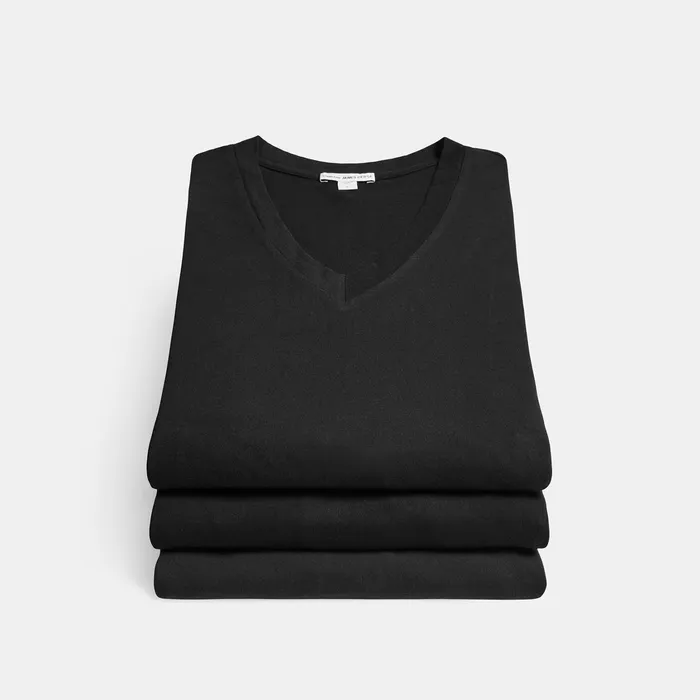 MEN James Perse GIFT SETS 3 Pack Short Sleeve V Neck Tee Black