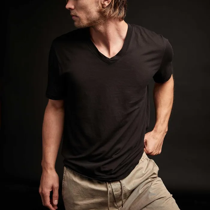 MEN James Perse GIFT SETS 3 Pack Short Sleeve V Neck Tee Black