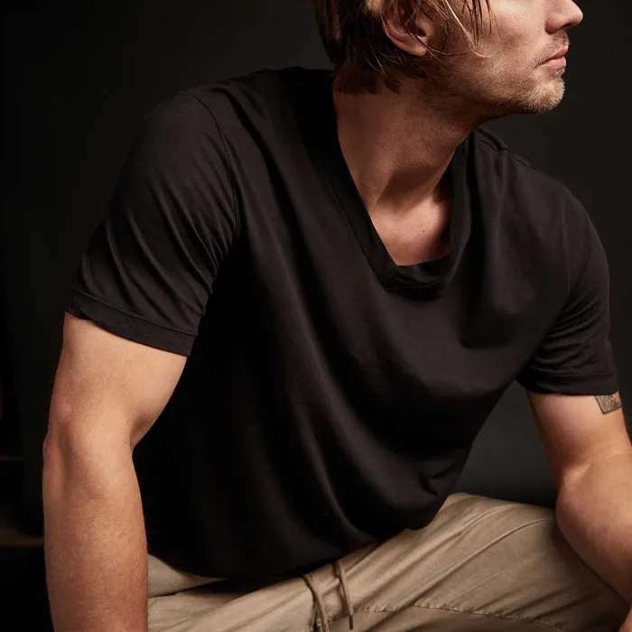MEN James Perse GIFT SETS 3 Pack Short Sleeve V Neck Tee Black