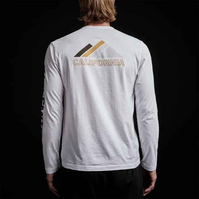 MEN James Perse GRAPHICS YOSEMITE Mountain Long Sleeve Crew Neck White