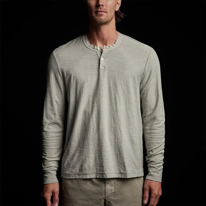 MEN James Perse POLOSNOVELTY TOPS Reverse Slub Jersey Henley Silt Pigment