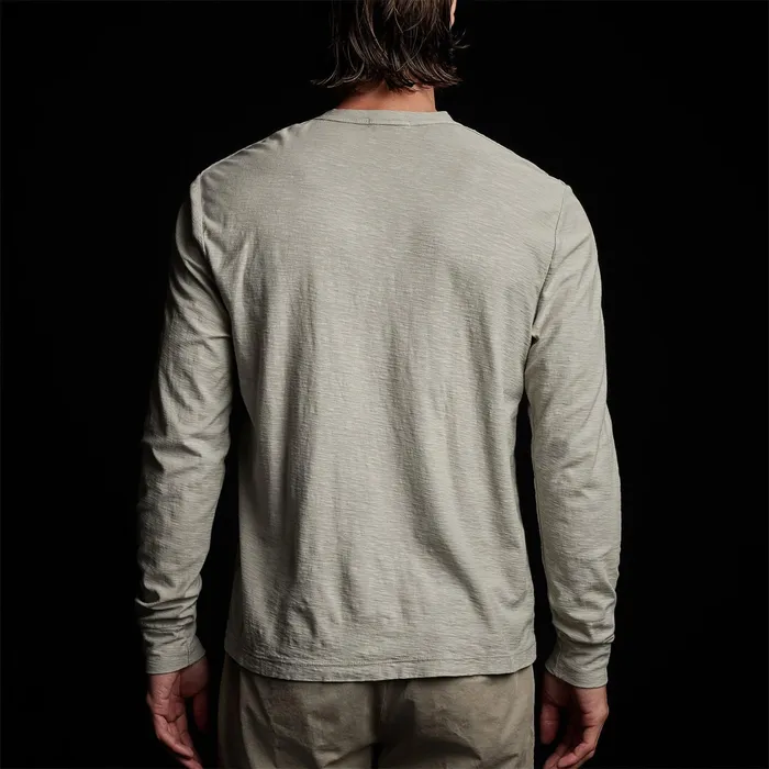 MEN James Perse POLOSNOVELTY TOPS Reverse Slub Jersey Henley Silt Pigment