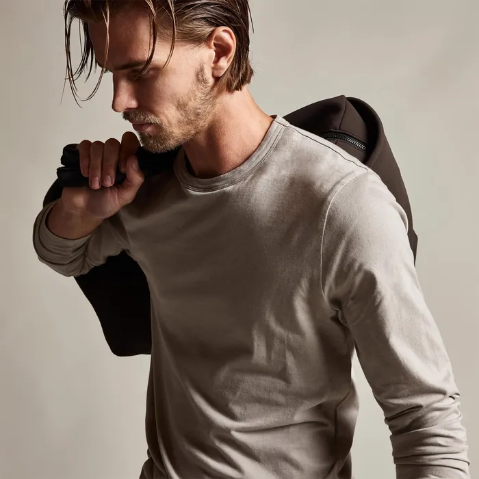 MEN James Perse TSHIRTS Brushed Lotus Long Sleeve Crew Dapple