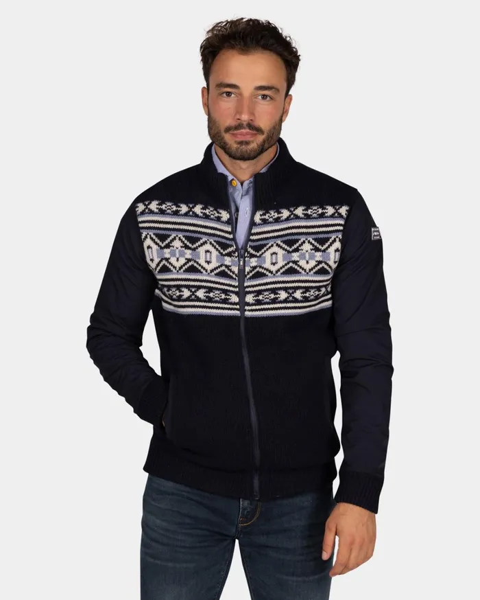 Men Knitwear NZA New Zealand Auckland Dark Blue Cardigan With White And Blue Pattern 8211 Winter Navy Men Knitwear NZA New Zealand Auckland Dark Blue Cardigan With White And Blue Pattern 8211 Winter Navy