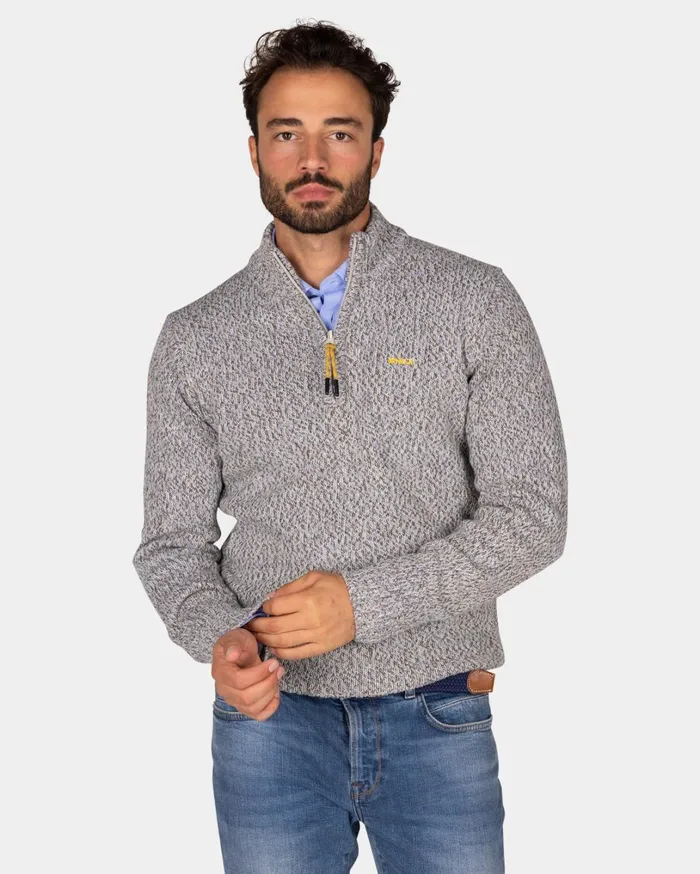 Men Knitwear NZA New Zealand Auckland Grey Wool HalfZip Pullover 8211 Birch Grey Melange Men Knitwear NZA New Zealand Auckland Grey Wool HalfZip Pullover 8211 Birch Grey Melange