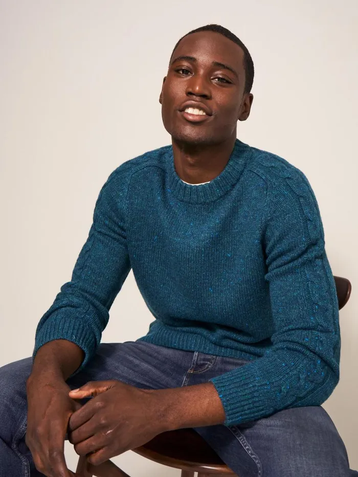 Men KNITWEAR White Stuff Arundel Crew Dk Teal Men KNITWEAR White Stuff Arundel Crew Dk Teal