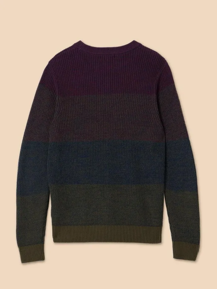Men KNITWEAR White Stuff Twisted Colourblock Jumper Plum Multi Men KNITWEAR White Stuff Twisted Colourblock Jumper Plum Multi