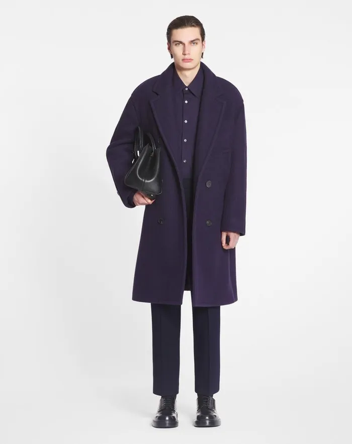 Men Lanvin Coats and Jackets Oversized Doublebreasted Coat Japanese Ink Men Lanvin Coats and Jackets Oversized Doublebreasted Coat Japanese Ink