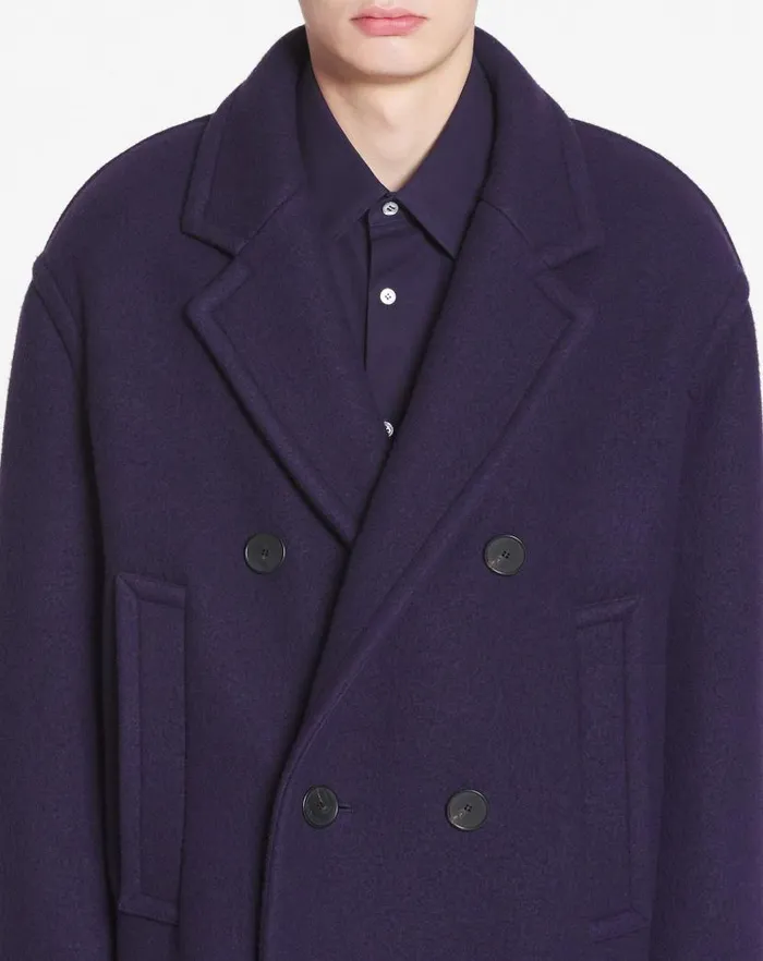Men Lanvin Coats and Jackets Oversized Doublebreasted Coat Japanese Ink Men Lanvin Coats and Jackets Oversized Doublebreasted Coat Japanese Ink