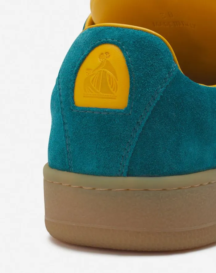 Men Lanvin Curb Lite Lanvin X Future Hyper Curb Sneakers In Leather And Suede For Men Blueyellow Men Lanvin Curb Lite Lanvin X Future Hyper Curb Sneakers In Leather And Suede For Men Blueyellow